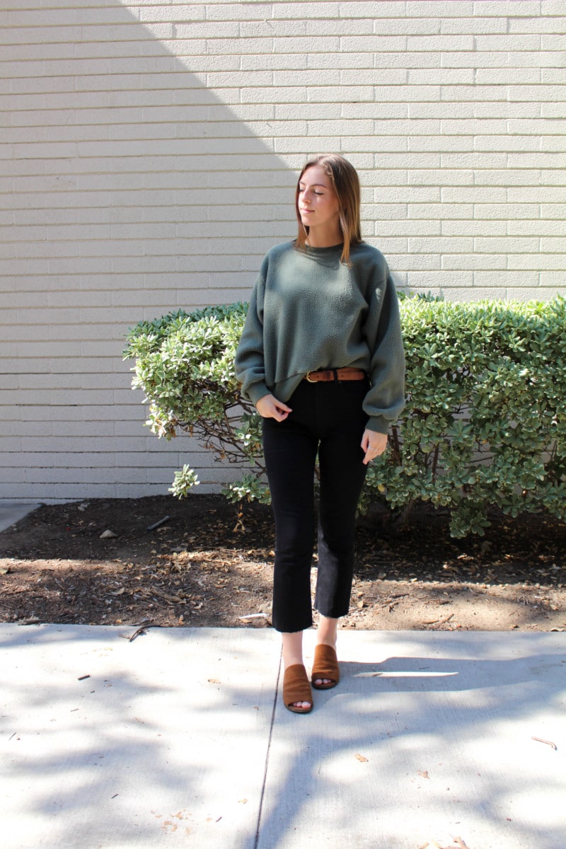 Everlane oversized fleece half zip deals